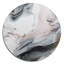 Marbre blanc et gris captivant I - art abstrait rond en marbre sur métal-88627733