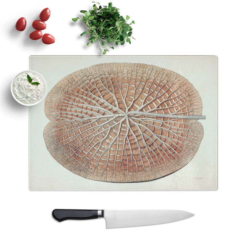 Glass Leaf of A Gigantic Water Lily by William Sharp Chopping Board, 39 cm W x 28.5 cm L