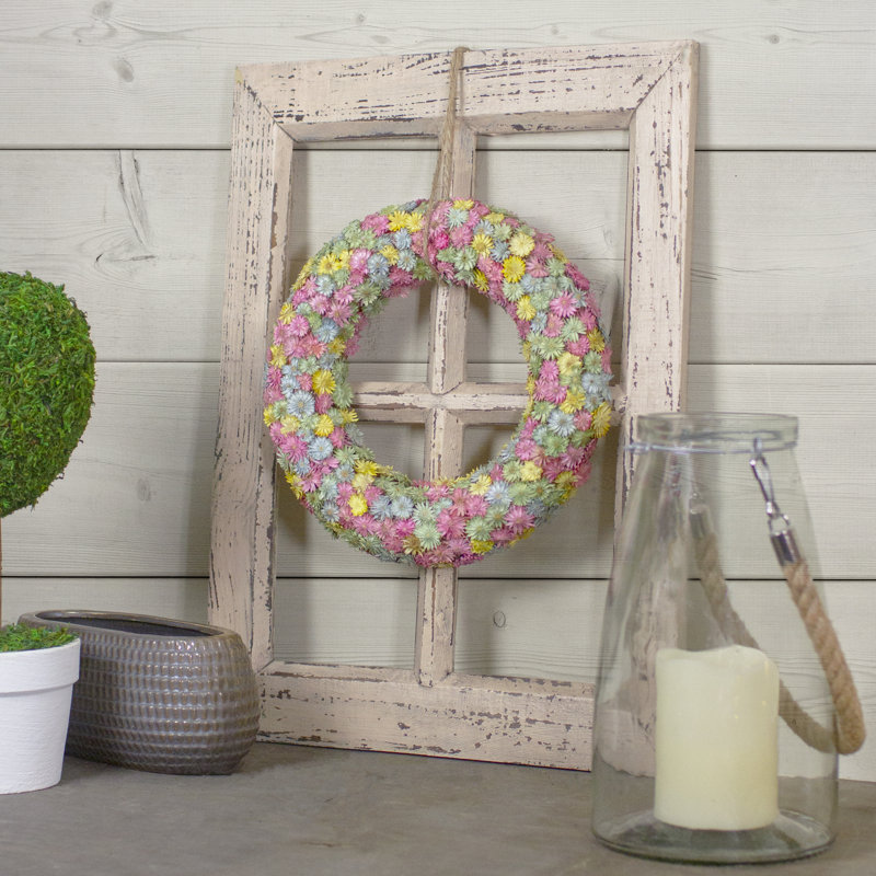Faux Daisy Wood 10'' Wreath