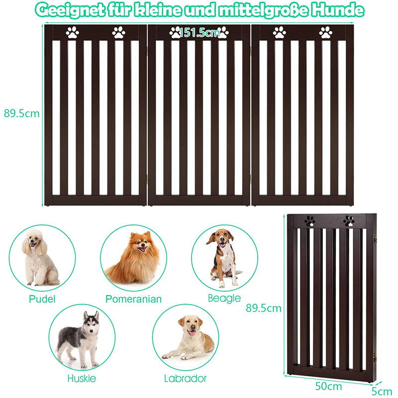 Madera Wood Free Standing Pet Gate