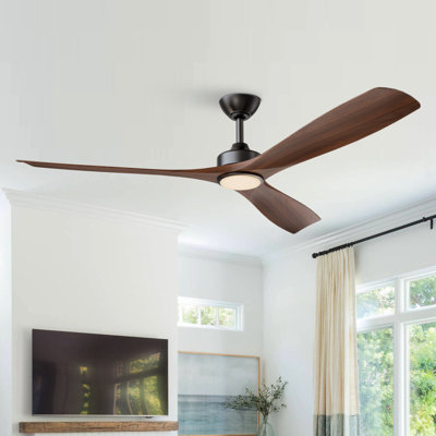 Ventilateur de plafond 60 "à 3 pales avec lumières DEL et télécommande
