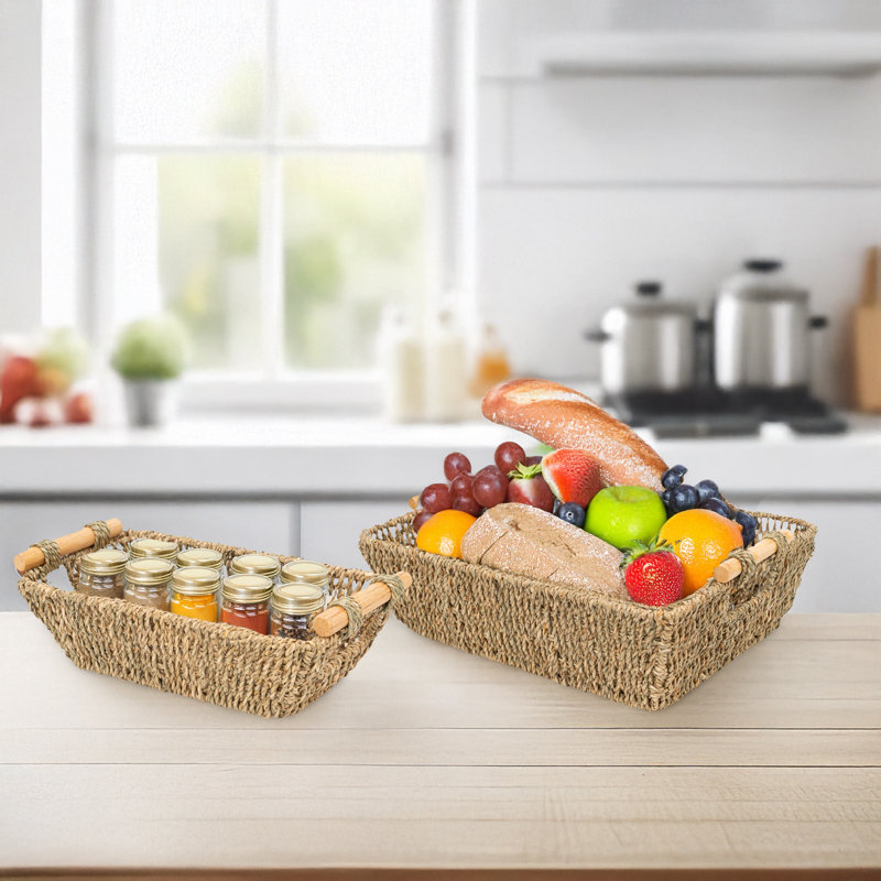 Petit panier de rangement en osier 2, Beige