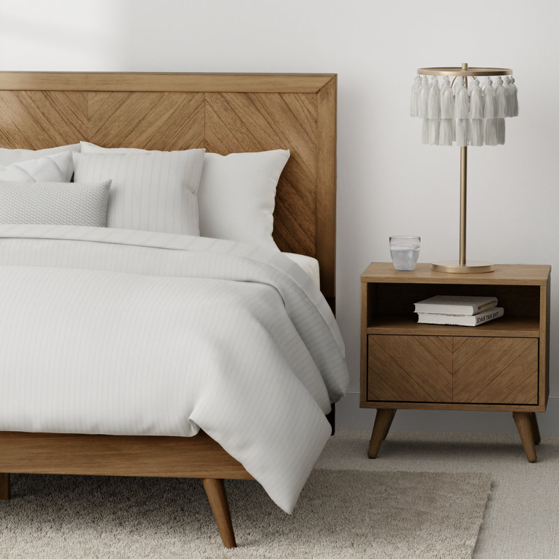 Aydelis 22'' W Solid Wood Nightstand, Natural