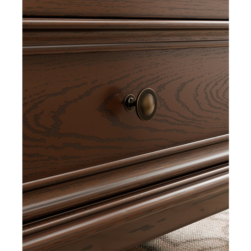 American classic retro coffee table, Dark Brown Wood, 20.07" H x 55.11" L x 27.55" W