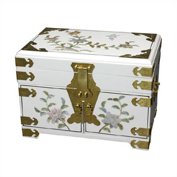 Chinese Daisy Mirror Jewelry Box