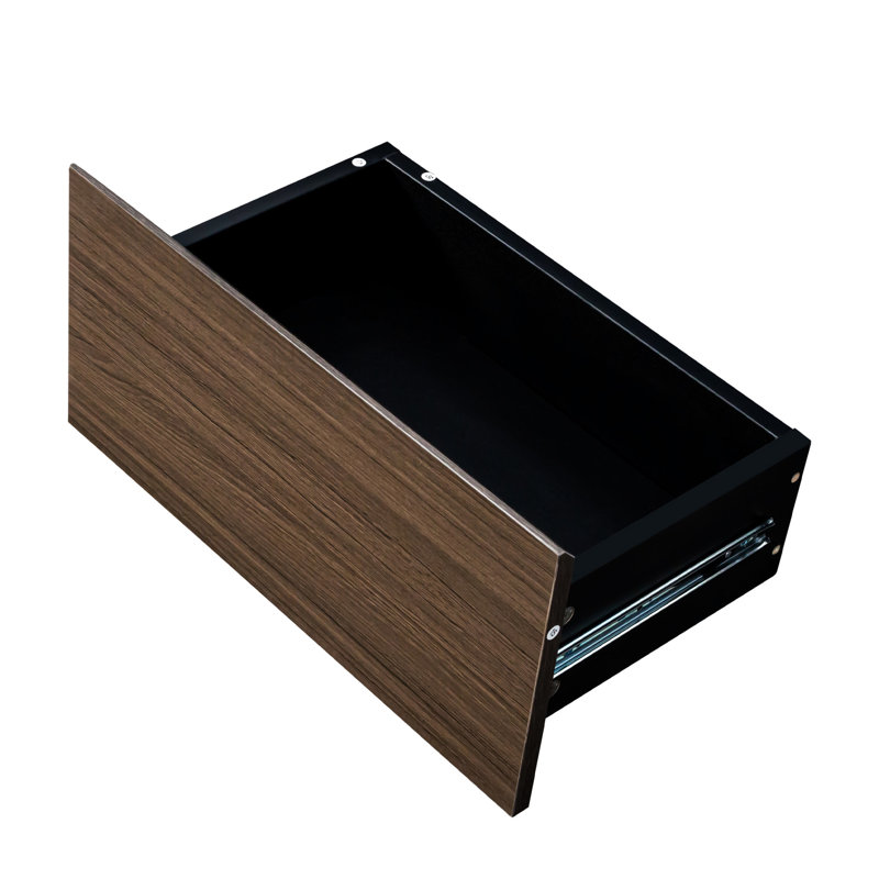 Table basse extensible avec 2 tiroirs - Brun noyer, rectangulaire, longueur réglable pratique pour les tiroirs de salon, rectangulaire