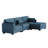 Maelina 4 - Piece Upholstered Navy Corduroy Modular Sectional Sofa with Pillow Back and Removable Ottoman-119222245