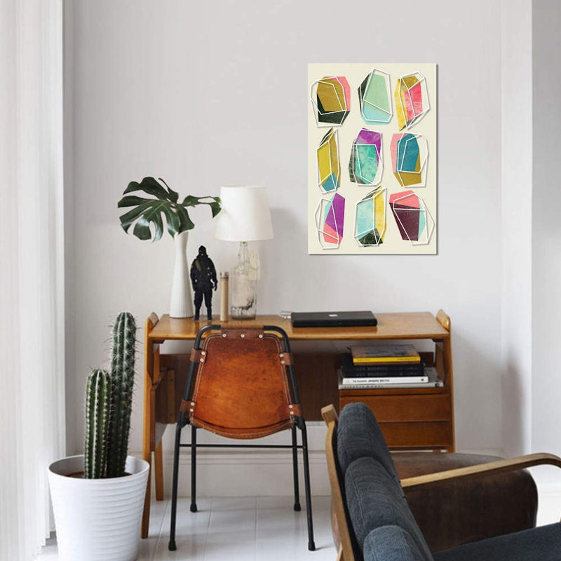 « colors » et « crystals », impression sur toile, H 12 po x l 8 po x P 0,75 po, Toile tendue, Pas de tapis