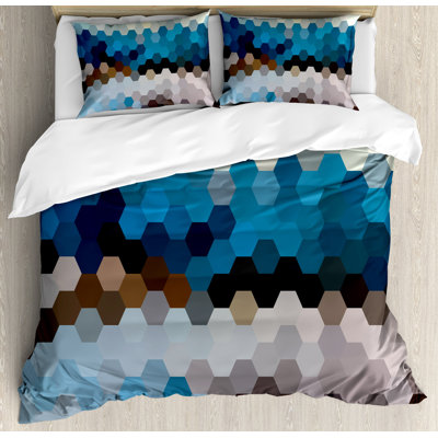 Ensemble de housse de couette à motif de style et à motif de flou