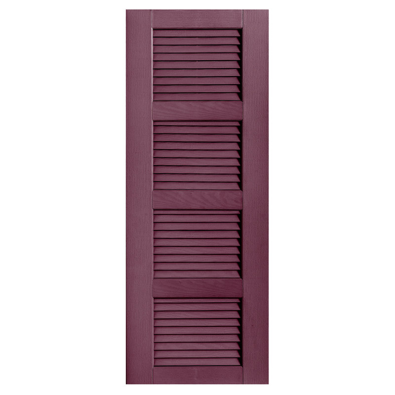 Paire de volets à persiennes droites, 33 po, 18 po, Bordeaux