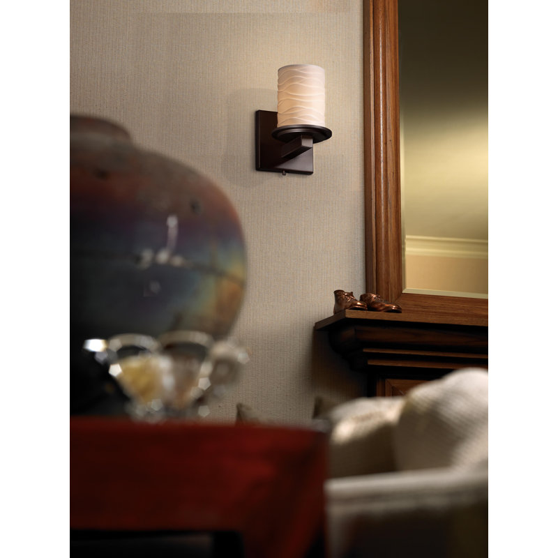 Appliquee à bras 1 lumières Araea, Bronze foncé, Plis