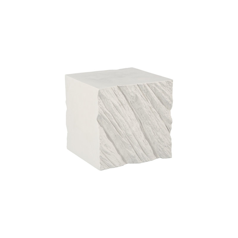 Shear Side Table, Square, White Stone