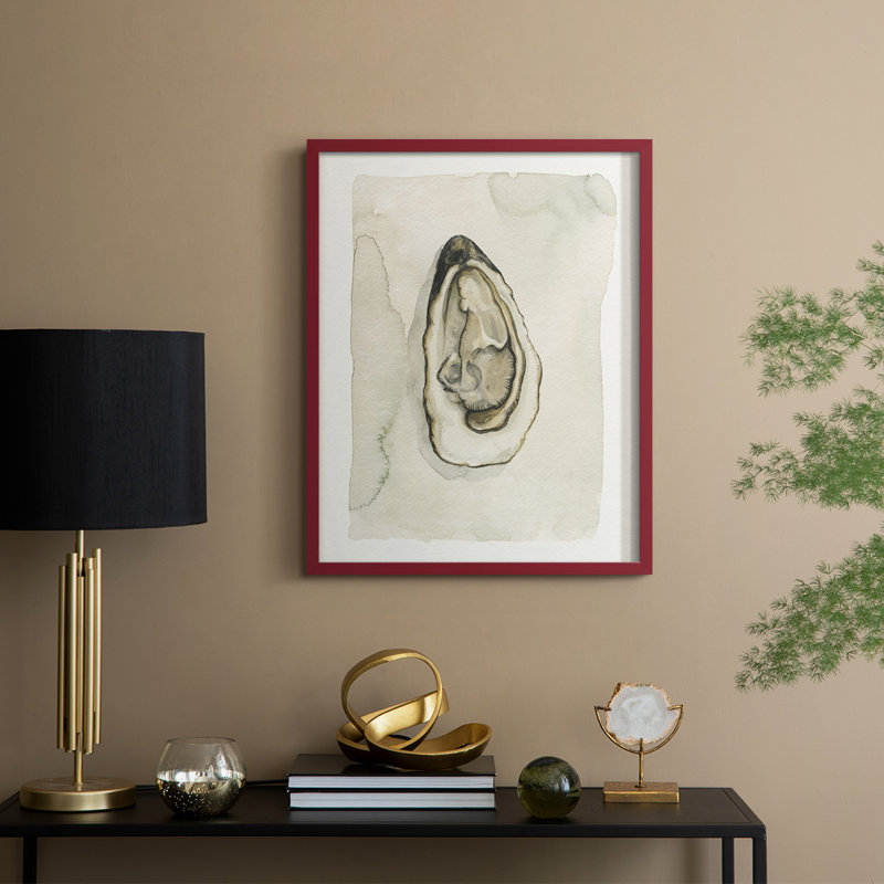 Soft Half Shell I Framed Print - Solid Wood, Red, 15" H x 12" W