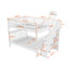 Lit superposé simple au-dessus de simple avec escalier avec rangement et barrière de sécurité, lit pour enfant blanc-118041517-118041516