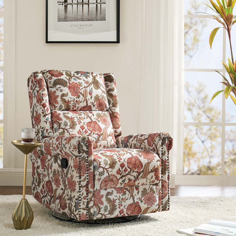 Fauteuil inclinable et berçant Alyissa, Polyester rouge