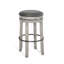 Ensemble de 2 tabourets pivotants Zeka, similicuir gris et bois d'acajou