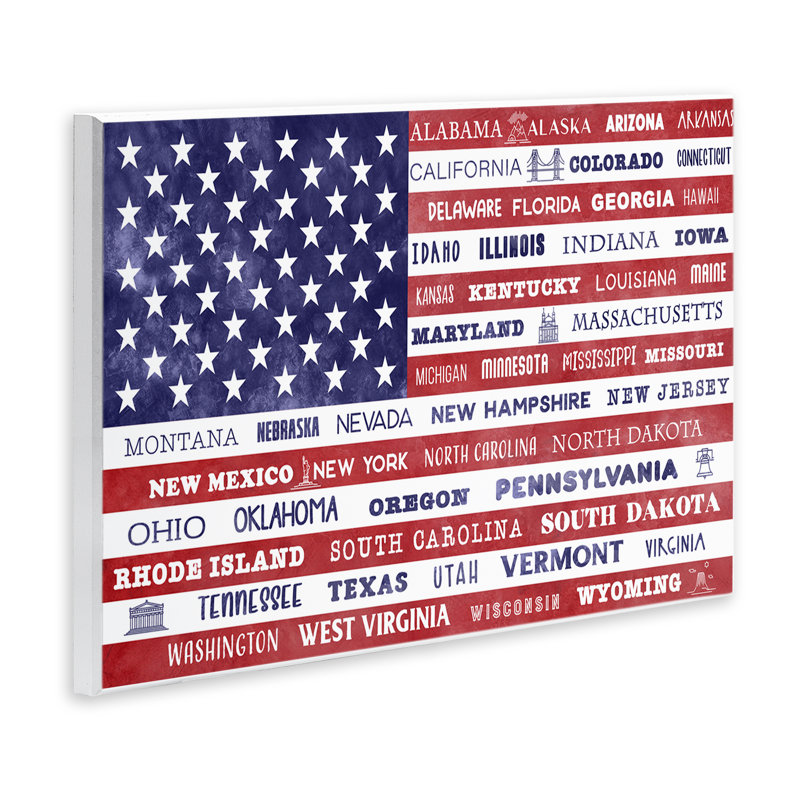 Drapeau des États-Unis, plaque murale, design par Daniela Santiago, H 13 po x l 19 po