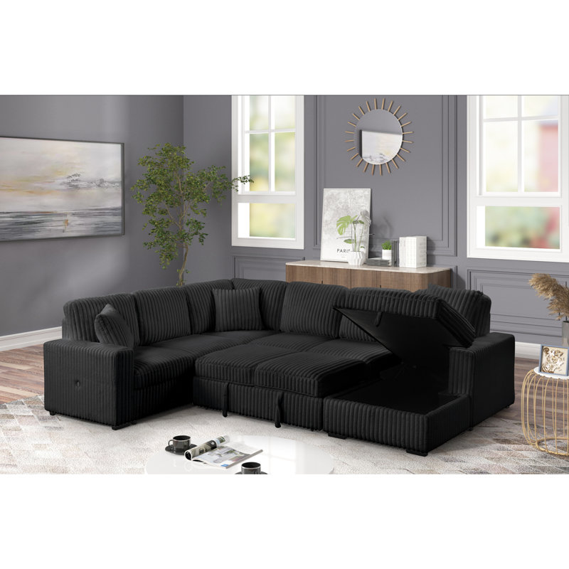 Modern Style Sectional Sofa with USB-C