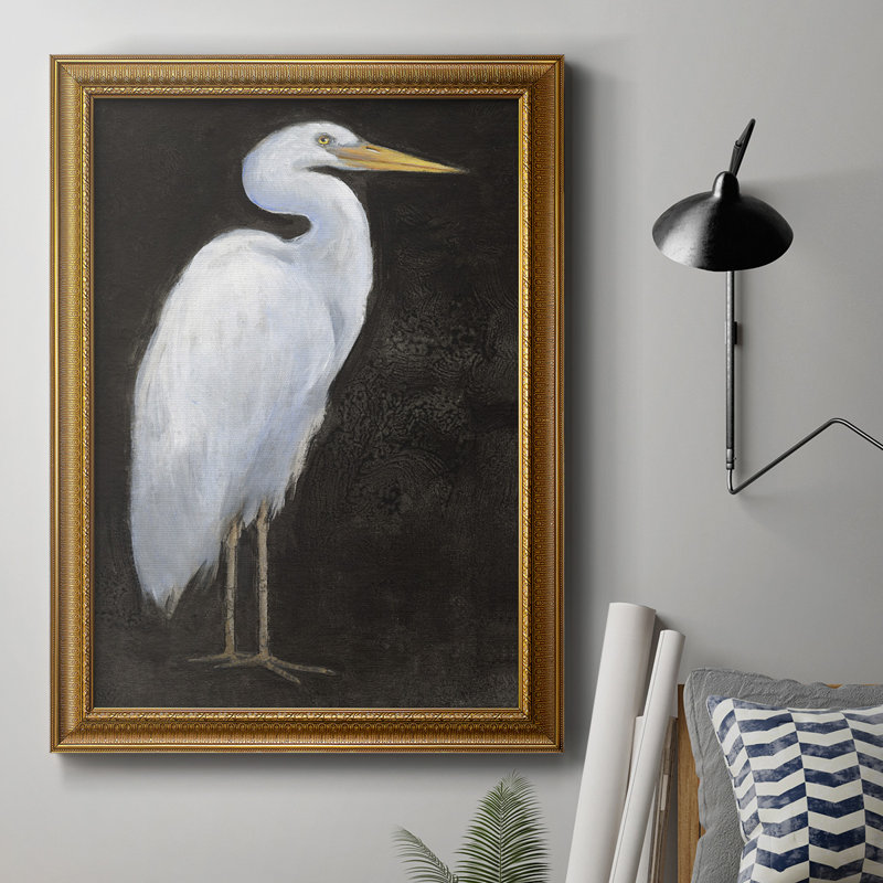 White Heron Portrait I, toile encadrée de qualité supérieure - prête à être accrochée, L 24 po x H 36 po