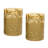 Gold Jacquard Battery Operated Glass LED Candles