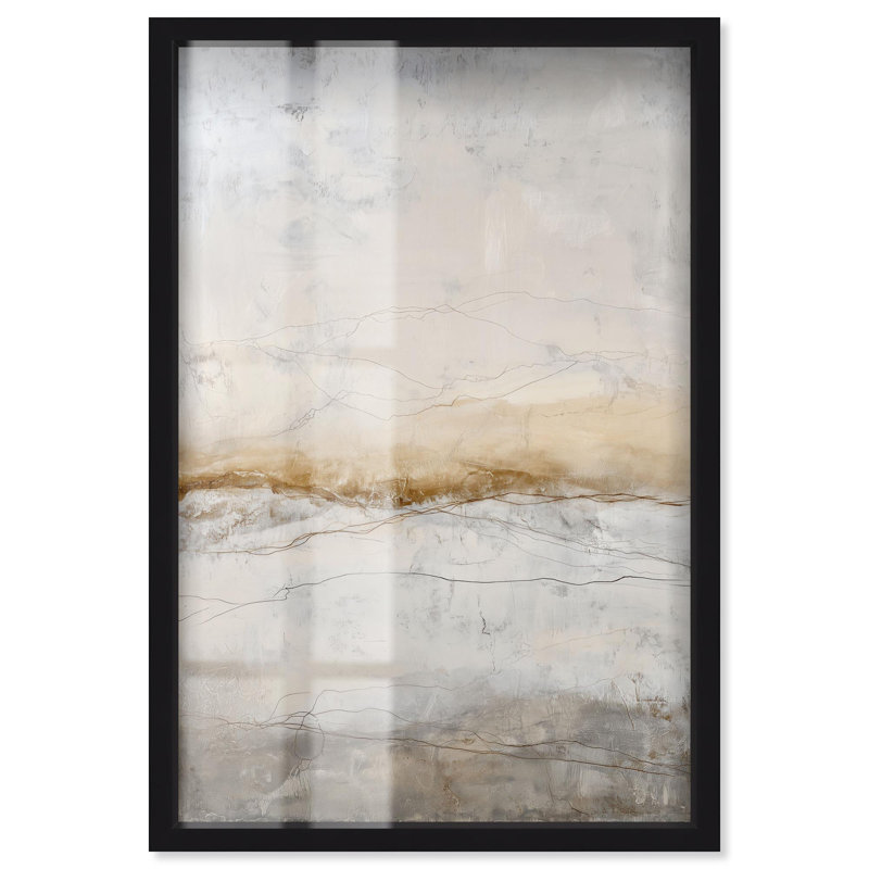 Décoration murale Boho «Cracked Earth II» par Art Remedy, cadre noir, 36 x 54, H 55 po x l 37 po, Cadre noir