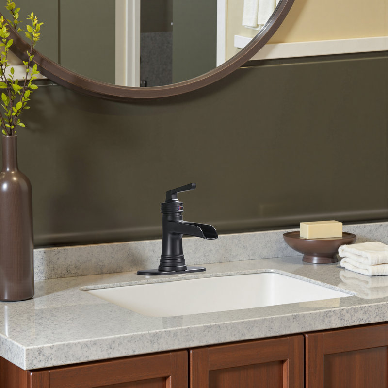 Single-hole Single-handle Bathroom Faucet With Drain Assembly, Matte Black