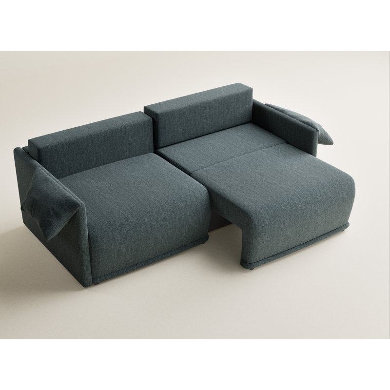 Sofa, Blue Fabric/Polyester