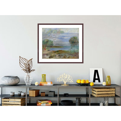 «Deux personnes au bord de l'eau» par Pierre-Auguste Renoir, impression giclée encadrée