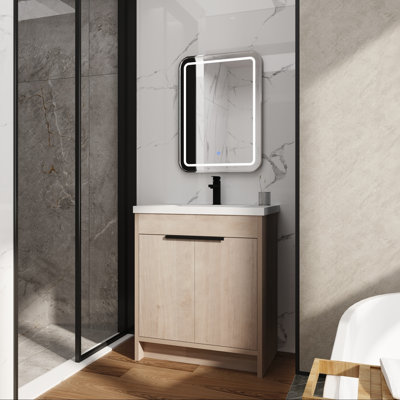 30" Bathroom Vanity with Resin Sink and Two Soft-Close Doors