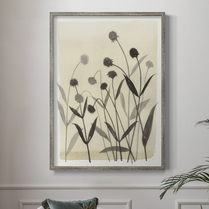 Summer Echinachea II, reproduction encadrée - bois massif, H 11 po x l 9 po
