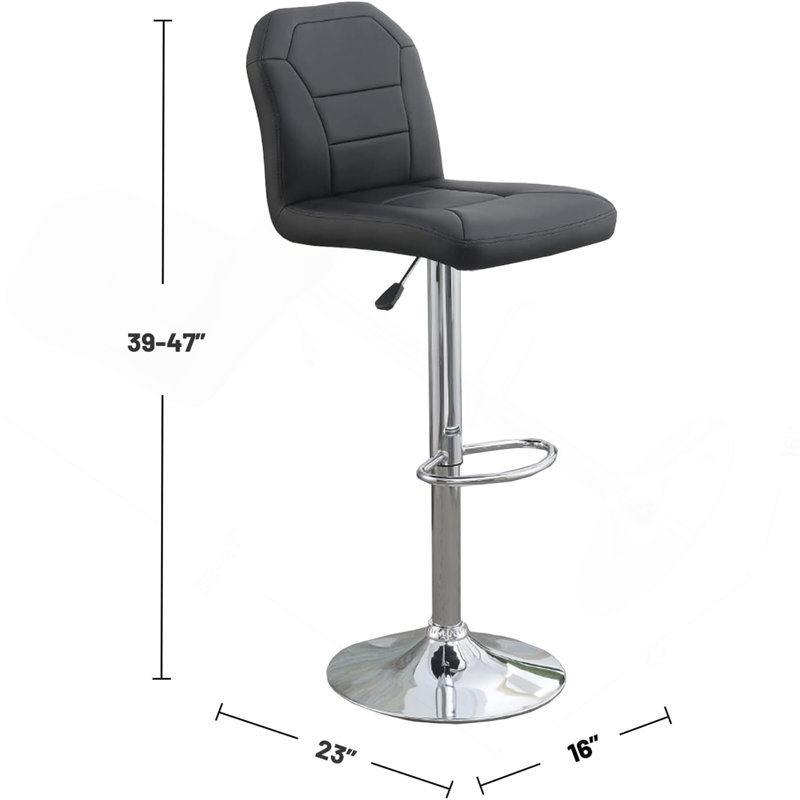 Tabouret de bar en similicuir, Noir, 2