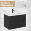  Meuble-lavabo mural simple 30 po avec lavabo en céramique et robinet, armoire flottante avec 2 tiroirs à fermeture en douceur-406035717-406035716