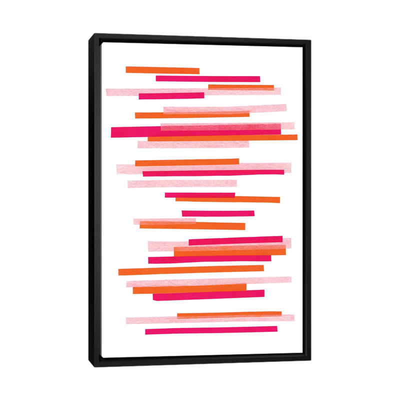 « bonbon stripes no. 2 », reproduction d’impression sur toile, H 48 po x l 32 po x P 1,5 po, Toile avec cadre noir