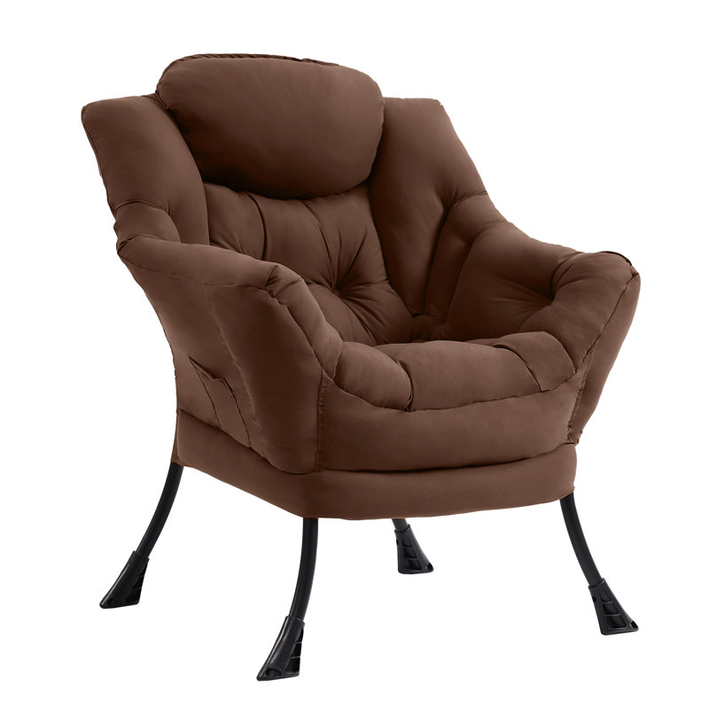 Fauteuil paresseux et rembourré Abramson, Brun foncé - coton simple, Non