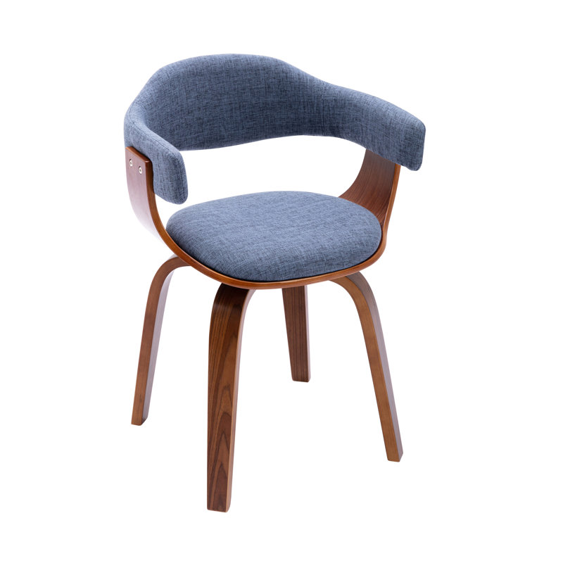 Fauteuil pivotant rembourré en tissu Alamgir, Bleu