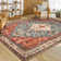 Watte Boho Tribal Washable Area Rugs Living Room, Soft Bedroom Rug Non Slip Dining Room Rugs for Under Table,Oriental Vintage Throw Carpet for Famliy Room