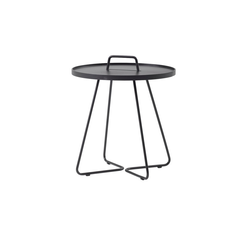 On-the-Move Outdoor Round Side Table, 17.4", Black