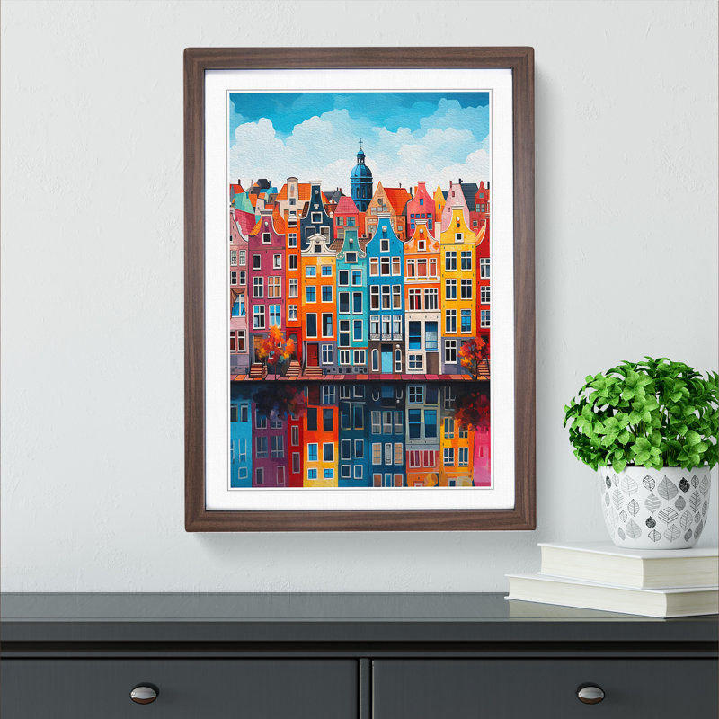 Amsterdam Colour Field No.2 - Framed Print, Walnut , 64cm H x 46cm W x 2cm D