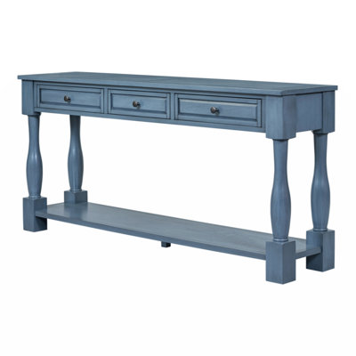 Aazim 63" Long Console Table with Drawers and Shelf