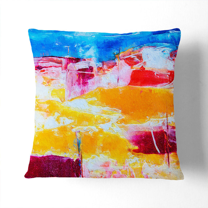 Abstract Square Throw Cushion, 40 x 40 cm, White