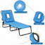Chaise longue d'extérieur pliante pour chaise longue de plage avec dossier et trou réglables-1354933814