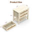 Table de chevet en rotin avec 2 tiroirs | Table de bout 26,7 po | Grande capacité de rangement | Bois et rotin résistant à l'eau | Table de chevet beige clair