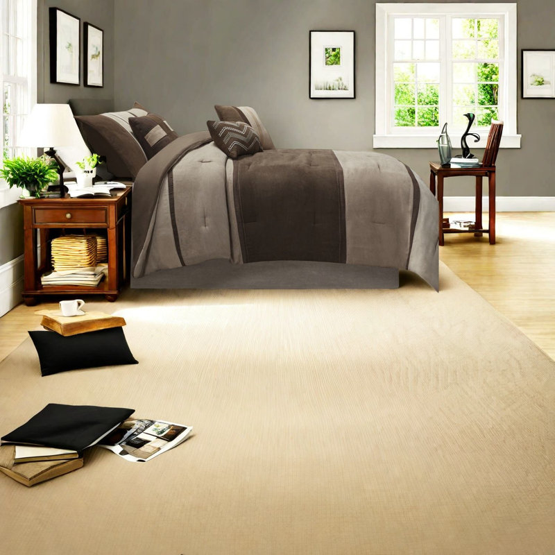 Ensembles de literie confortables en faux suède, polyester, style chalet rustique