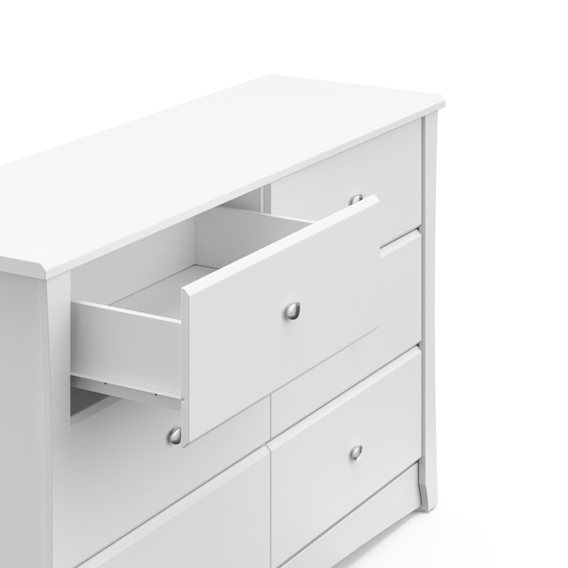 Commode double 6 tiroirs Crescent, Blanc