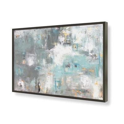 Reproduction de souvenirs turquoise dans un cadre noir, 24 po x 36 po