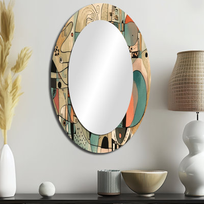 Golden Boho Mid-Century - miroir mural ovale moderne