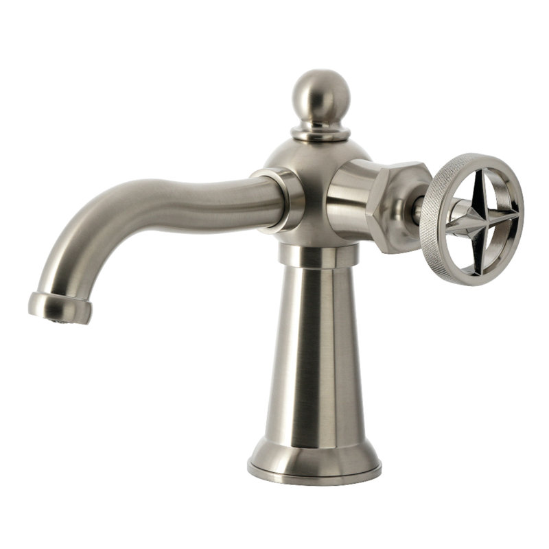 Kingston Brass Ostro Single-Handle 1-Hole Deck Mount Bathroom Faucet, Brushed Nickel
