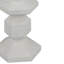 Porte-bougie de table, formes géométriques empilées, résine blanche 18 po