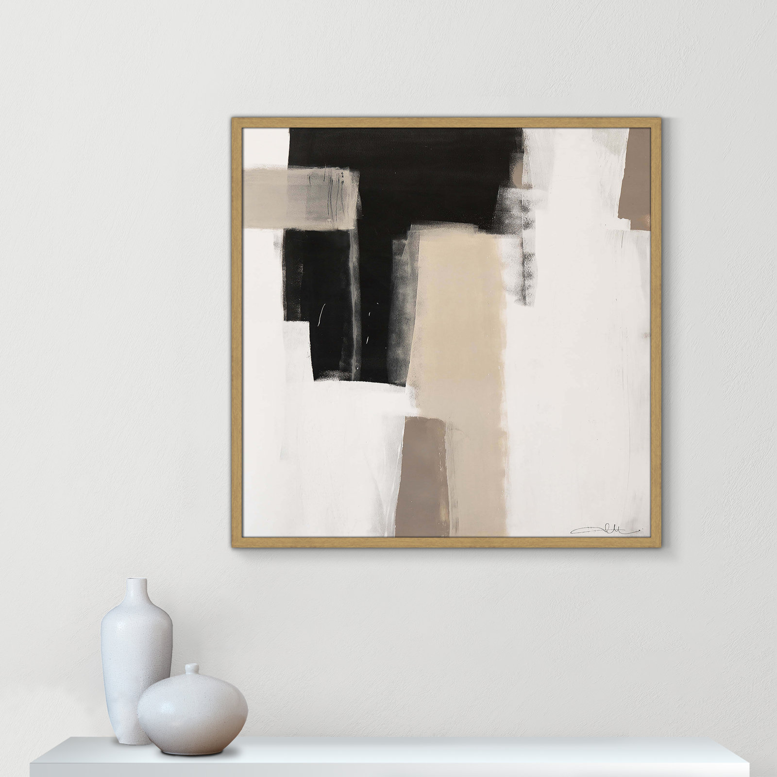 Earth Scapes I Print, 32" H x 32" W x 1.25" D, Natural Slim Framed
