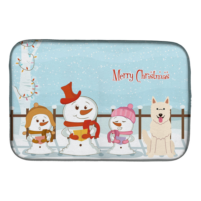 Tapis de séchage en berger allemand merry christmas caroleers